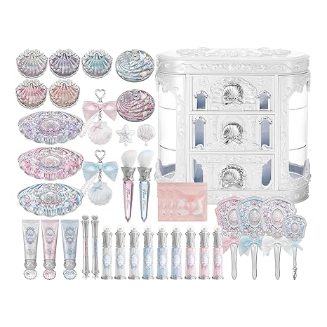 Flower Knows Shell's Jewel All-In Gift Set,All in One Full Cosmetics Makeup Kit,Perfect Anniversary Valentine Birthday Make Up Set Gift