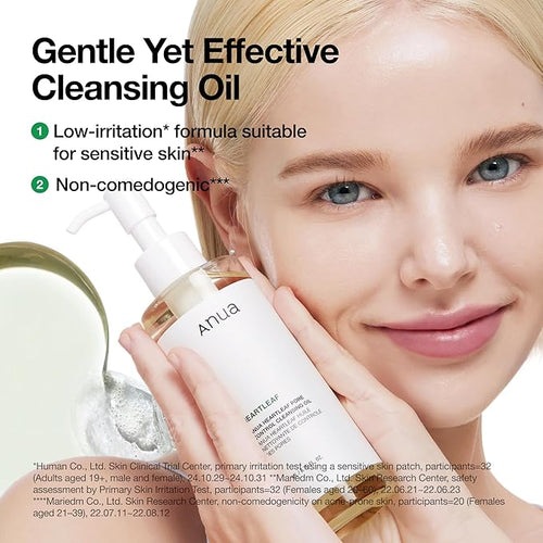 Anua Heartleaf Pore Control Cleansing Oil, Pore Cleanser, Sebum Care, Gentle Melting Oil Cleanser for Face, Safe For All Skin Type, Daily Hydrating Makeup Remover, Korean Skin Care
