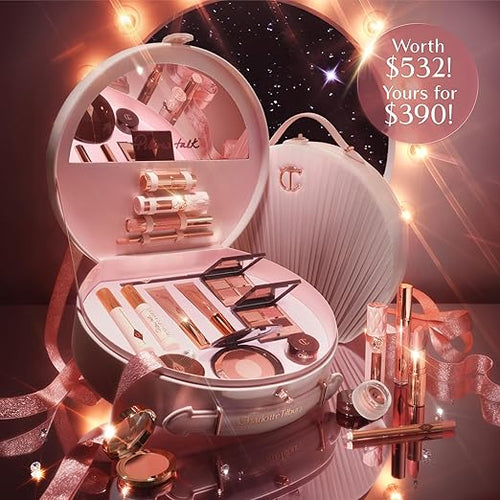 Charlotte Tilbury Pillow Talk Dreams Come True Makeup Kit - Limited Edition 15-Piece Beauty Gift Set with Lip, Eye & Cheek Makeup Essentials in Iconic Nude-Pink Shades (15 Count)